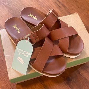 Jambu camel crisscross sandal. Size 7